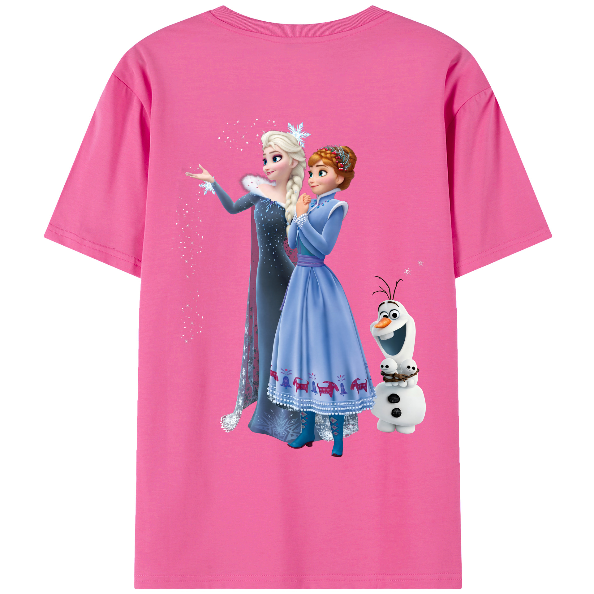 （画像用） アナと雪の女王 アンナ エルサ Frozen Anna Elsa レディース半袖Tシャツ(バックプリント)